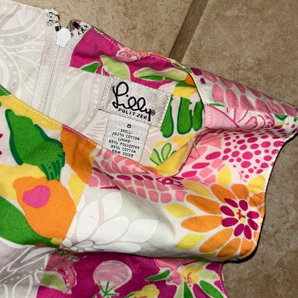 vintage Lilly Pulitzer sleeveless patchwork dress size 8 - Picture 3 of 5